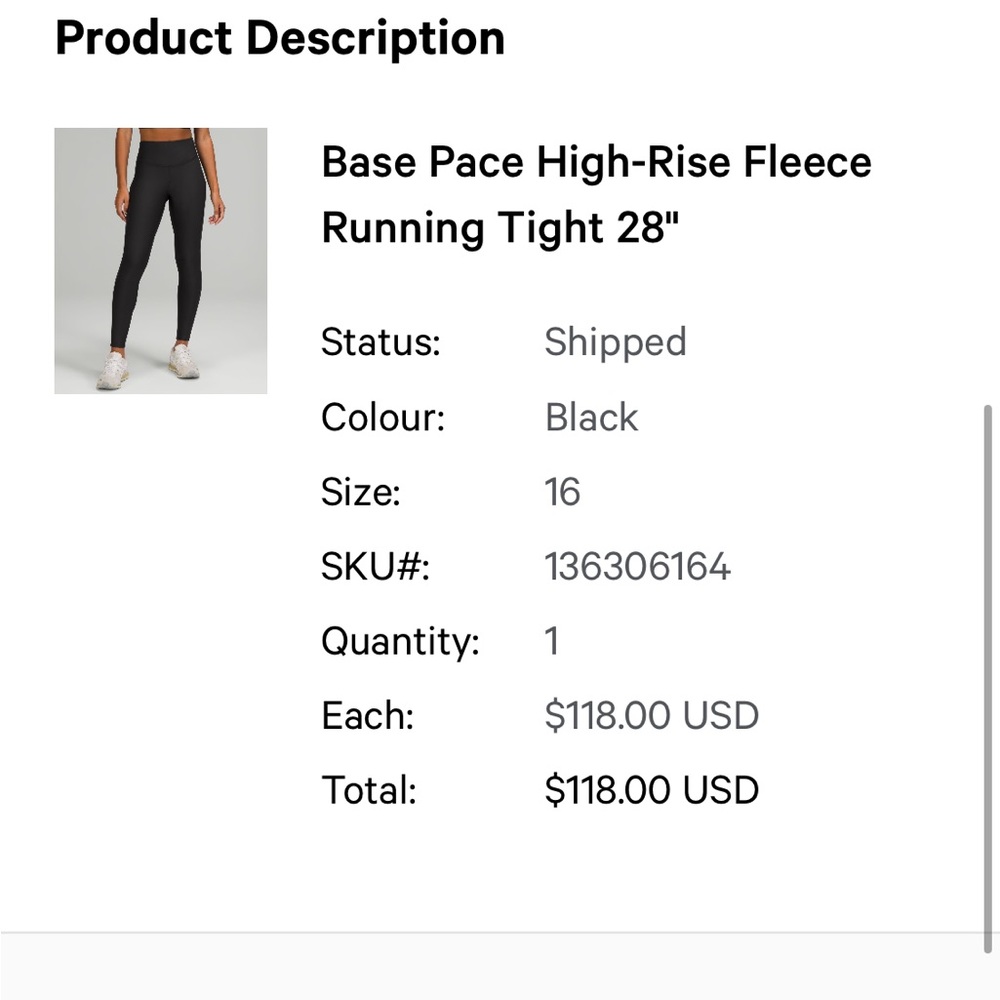 Base Pace Fleece Lined Legging